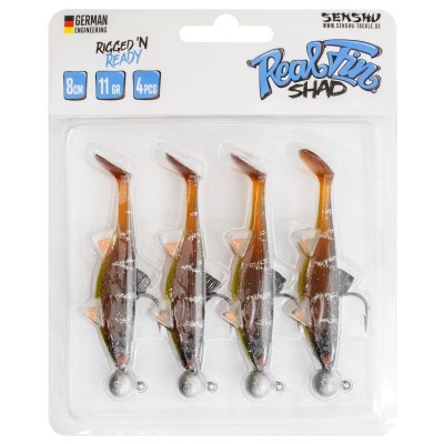 Senshu Real Fin Shad Ready2Catch, 8cm - Sunshine Brown - 11g - 4 Stück