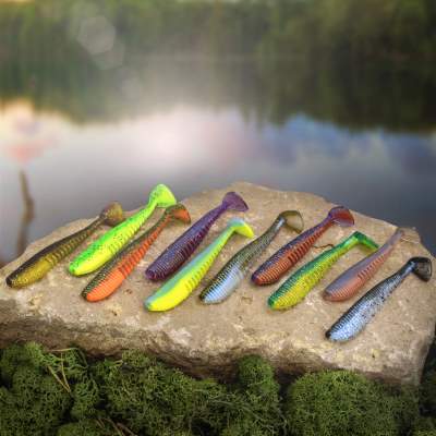 Senshu MG Shad Gummifisch 7.5cm - Purple Ice/Orange - 3.5g - 6 Stück