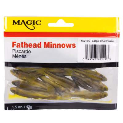 Magic Large Fathead Minnows in Pouch-Chartreuse