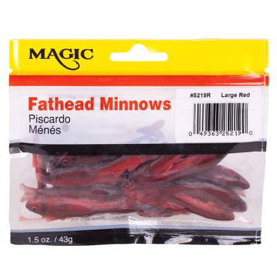 Magic Large Fathead Minnows in Pouch-Red