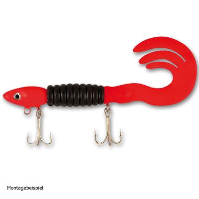Blitz Pilker Riesenjig Dreierschwanz Beifänger Twister 01/06 17cm 17cm - schwarz/japanrot - 1Stück