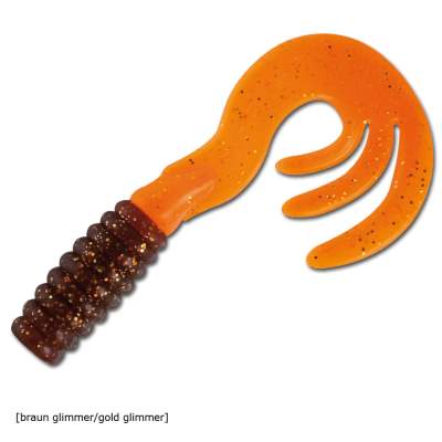 Blitz Pilker Riesenjig Dreierschwanz Beifänger Twister 20/16 17cm 17cm - braun glimmer/gold glimmer - 1Stück