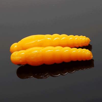 Libra Lures Largo Slim Creaturebait 2,8cm - dark yellow - Cheese Flavour - 15Stück
