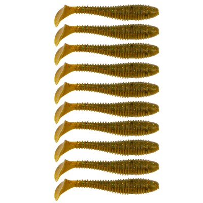 Troutlook Trout Attractor - Gummifisch Dark-Yellow Green - 5,5cm - 1,5g - 10 Stück