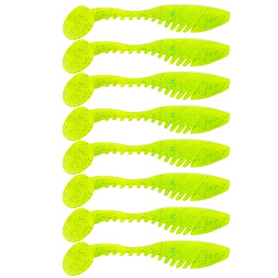 Senshu Perch Rippler - Gummifisch 8cm - Lime - 8 Stück