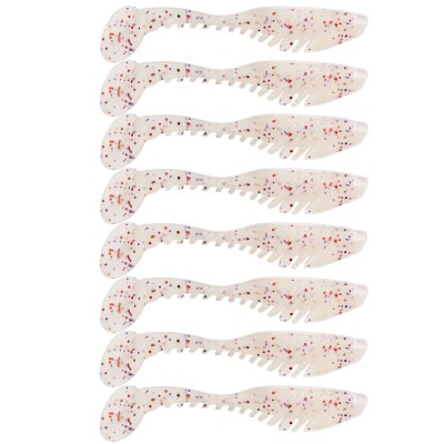 Senshu Perch Rippler - Gummifisch 8cm - White Sparkle - 8 Stück