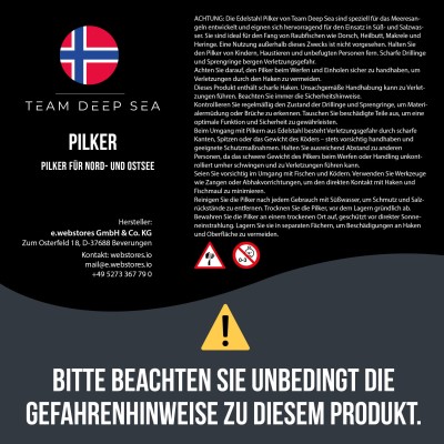 Team Deep Sea Heringspilker 400g - Silber/Blau - 1 Stück