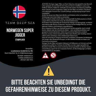 Team Deep Sea Norwegen Super Jigger (Bergmann) 400g - Blau/Makrele - 1 Stück