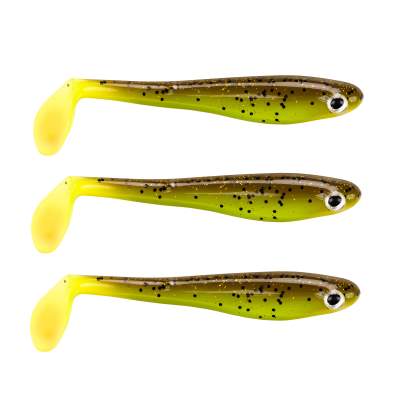 Berkley Hollow Belly - Gummifische 12.5cm - Brown Chartreuse - 12.5cm - 3 Stück