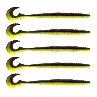 Westin Swimming Worm 13cm - 5g - Black/Chartreuse - 5Stück