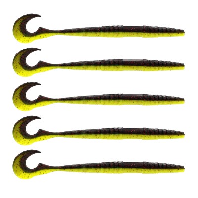 Westin Swimming Worm, 13cm - 5g - Black/Chartreuse - 5Stück