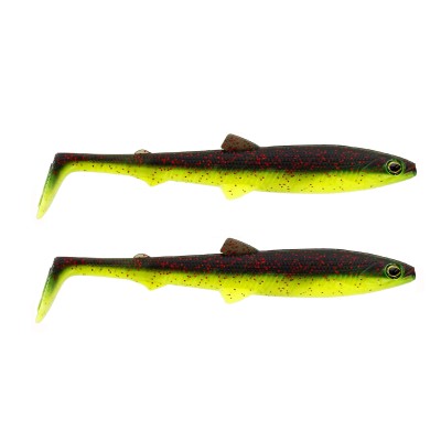 Westin BullTeez Gummifische 9.5cm - Black/Chartreuse - 7g - 2 Stück