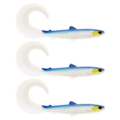 Westin BullTeez Curltail, 8cm - Blue Headlight - 3g - 3 Stück