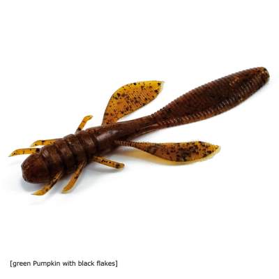 Owner Yuki Bug 85 Creature Bait (YB-85-01), 3,3 8,5cm - green Punpkin with black flakes - 8Stück