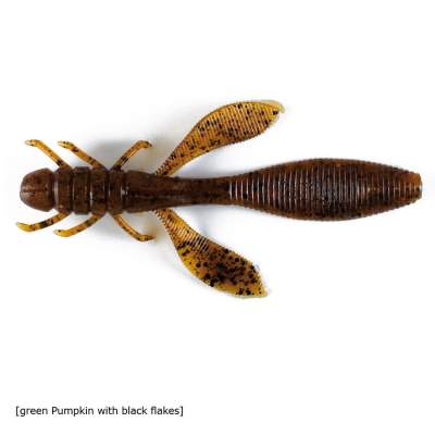 Owner Yuki Bug 85 Creature Bait (YB-85-01), 3,3 8,5cm - green Punpkin with black flakes - 8Stück
