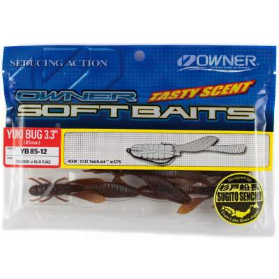Owner Yuki Bug 85 Creature Bait (YB-85-12), 3,3 8,5cm - cinamon with blue flakes - 8Stück