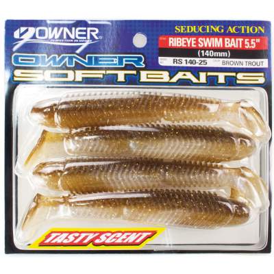 Owner Ribeye Swimbait (RS-140-25), 5,5 14,0cm - brown trout - 4Stück