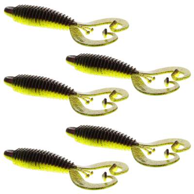 Westin RingCraw, 9cm - Black/Chartreuse - 6g - 5 Stück