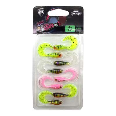 Fox Rage Micro Grub Tail UV 8Stück Mixed Pack - Gummifische 4cm - Mixed Pack