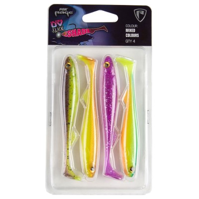 Fox Rage Slick Shad UV Mixed Colour Pack II - Gummifisch 11,0cm - 4 Stück