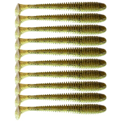 Keitech Swing Impact 3,5 - 8,5cm - 3,2g - Green Pumpkin / Chartreuse- 10Stück