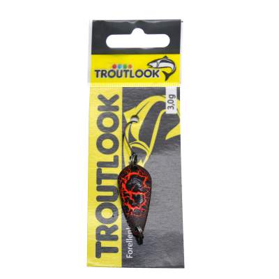 Troutlook Forellenkelle Spoon, 3,0g - rot/schwarz flash