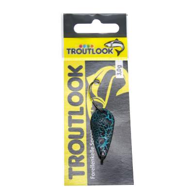 Troutlook Forellenkelle Spoon, 3,0g - blau/schwarz flash