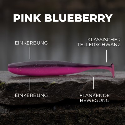 Senshu Breazy Shiner 5 Stück Gummifische 7,5cm - 2,25g - 5Stück - Pink Blueberry