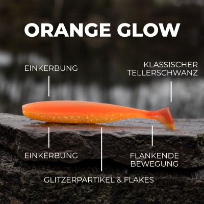 Senshu Breazy Shiner 5 Stück Gummifische 12cm - 8,77g - 5Stück - Orange Glow