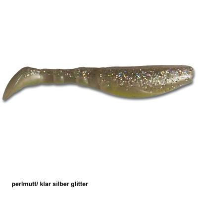 Angel Domäne Gummifische Action Shads 6,5cm 6er Pack perlmutt/klar silber glitter 6,5cm - perlmutt/klar silber gli - 6Stück