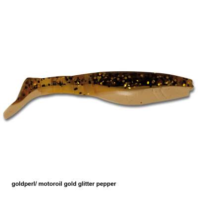 Angel Domäne Gummifische Action Shads 6,5cm 6er Pack goldperl/motoroil gold glitter 6,5cm - goldperl/motoroil gold g - 6Stück