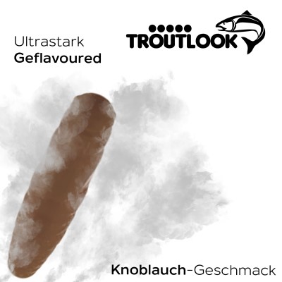 Troutlook Worma Lures - Largos Slim, Garlic/Knoblauch - 3,5cm - 15 Stück - Brown