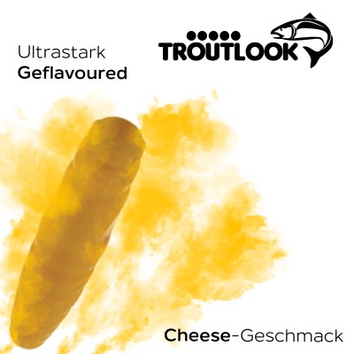 Troutlook Worma Lures - Largos Slim Forellengummi Garlic/Knoblauch - 3,5cm - 15 Stück - Coffee