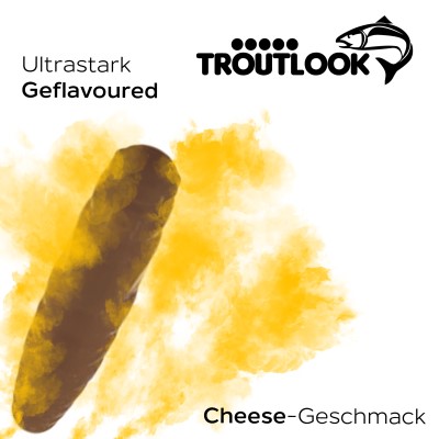 Troutlook Worma Lures - Largos Slim Forellengummi Cheese - 3,5cm - 15 Stück - Brown