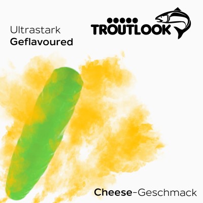 Troutlook Worma Lures - Largos Slim, Cheese - 3,5cm - 15 Stück - Olive