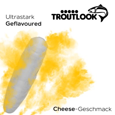 Troutlook Worma Lures - Largos Slim Forellengummi Cheese - 3,5cm - 15 Stück - White Pearl