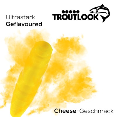 Troutlook Worma Lures - Largos Slim, Cheese - 3,5cm - 15 Stück - Pure Yellow