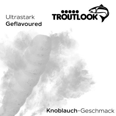 Troutlook Worma Lures - Largio, Garlic/Knoblauch - 3,5cm - 15 Stück - White Pearl
