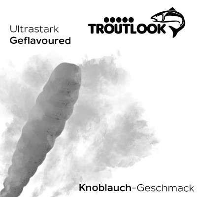 Troutlook Worma Lures - Largio, Garlic/Knoblauch - 3,5cm - 15 Stück - Black