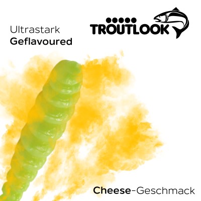 Troutlook Worma Lures - Largio, Cheese - 3,5cm - 15 Stück - Kiwi Green