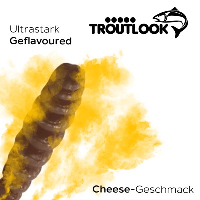 Troutlook Worma Lures - Largio Forellengummi Cheese - 3,5cm - 15 Stück - Brown