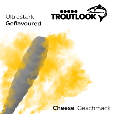 Troutlook Worma Lures - Largio, Cheese - 3,5cm - 15 Stück - Black