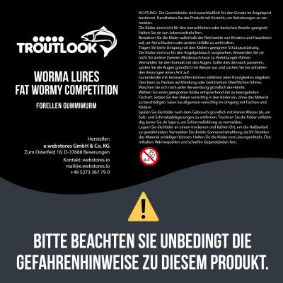 Troutlook Worma Lures - Fat Wormy Competition - Forellengummi Krill - 5,5cm - 12 Stück - Kiwi Green