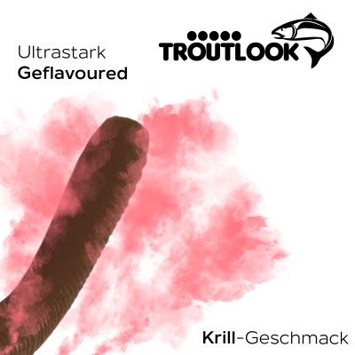 Troutlook Worma Lures - Fat Wormy Competition Forellengummi Krill - 5,5cm - 12 Stück - Brown
