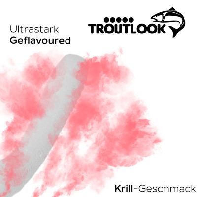Troutlook Worma Lures - Fat Wormy Forellengummi Krill - 8,5cm - 7 Stück - White Pearl