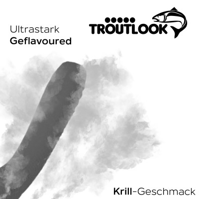 Troutlook Worma Lures - Fat Wormy Competition Forellengummi Krill - 5,5cm - 12 Stück - Black