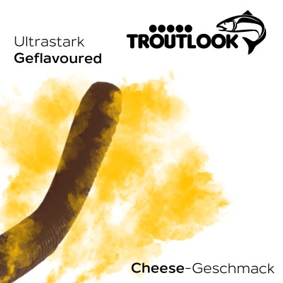 Troutlook Worma Lures - Fat Wormy Competition, Cheese - 5,5cm - 12 Stück - Brown