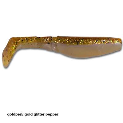 Angel Domäne Gummifische Action Shads 8,5cm 4er Pack goldperl/gold glitter, - 8,5cm - goldperl/gold glitter pe - 4Stück