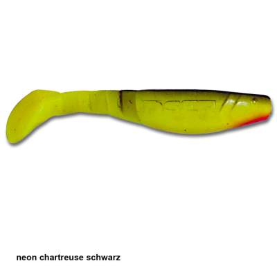 Angel Domäne Gummifische Action Shads 8,5cm 4er Pack neon chartreuse schwarz 8,5cm - neon chartreuse schwarz - 4Stück