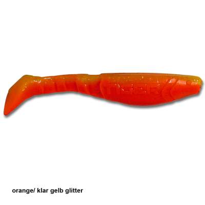 Angel Domäne Gummifische Action Shads 8,5cm 4er Pack orange/klar gelb glitter, - 8,5cm - orange/klar gelb glitter - 4Stück